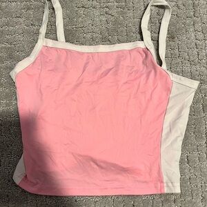 Pink And White Crop Top